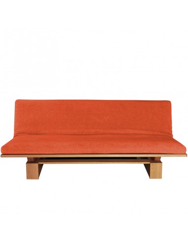 Schlafsofa Sofa Hana lounge Sato design, Massivholz Eiche, Überzug orange, Fronansicht