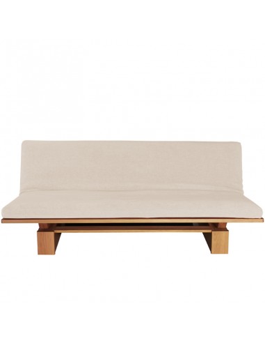 Schlafsofa Sofa Hana lounge Sato design, Massivholz Eiche, Überzug beige, Fronansicht