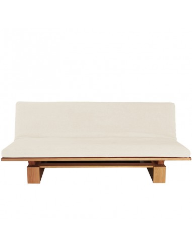 Schlafsofa Sofa Hana lounge Sato design, Massivholz Eiche, Überzug ecru, Fronansicht