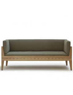 Duetto Seite, Gestell Massivholz Eiche geölt, Überzug Farbe ecru Leinen Baumwolle 2