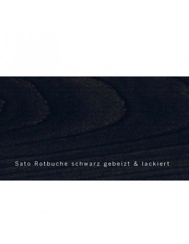 Sato Bett Chikarà Holzmuster, Rotbuche Massivholz schwarz gebeizt lackiert