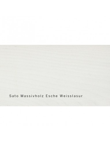 Sato Bett Miryoku Holzmuster, Esche Massivholz Weisslasur