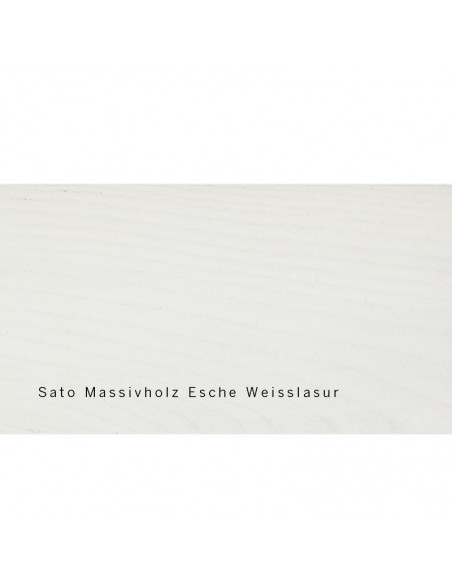 Sato Bett Miryoku Holzmuster, Esche Massivholz Weisslasur