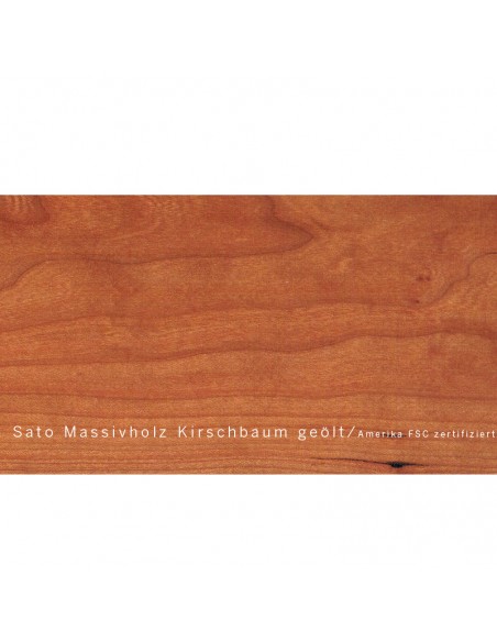 Sato Bett Lotus Holzmuster, Kirschbaum Massivholz geölt