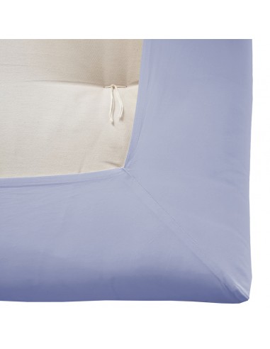 Fitted sheet, cotton Percal celest