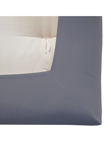 Fitted sheet, cotton Percal ardoise