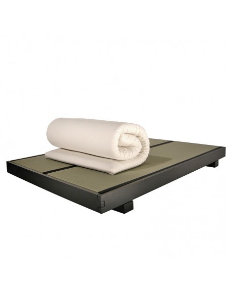 Sato Bett Tami, Tatami und Sato Futon Rollmatte fest ecru