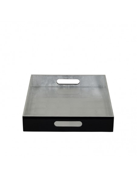 Lacktablett Vietnam in der Farbe Schwarz und Silber Lacktablett Vietnam in der Farbe Schwarz und Silber