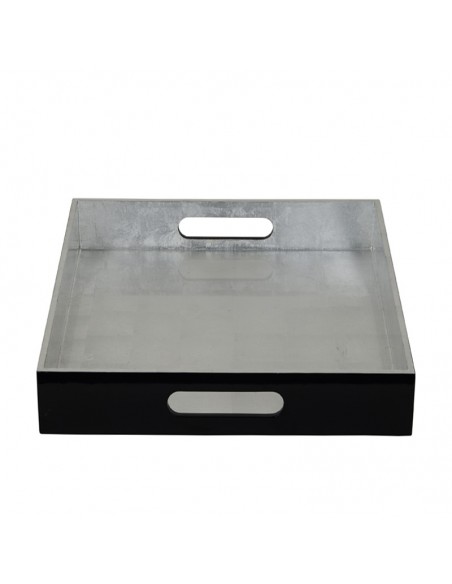 Lacktablett Vietnam in der Farbe Schwarz und Silber Lacktablett Vietnam in der Farbe Schwarz und Silber