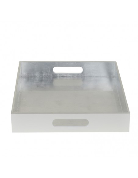 Lacktablett Vietnam in der Farbe Weiss und Silber Lacktablett Vietnam in der Farbe Weiss und Silber