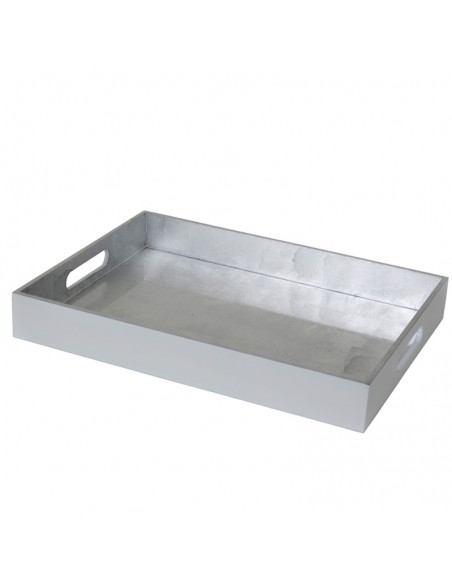 Lacktablett Vietnam in der Farbe Weiss und Silber Lacktablett Vietnam in der Farbe Weiss und Silber