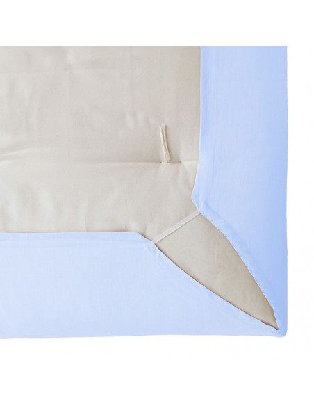 Spannlaken mit Gummizug, Stoff Baumwoll Jacquard col. capri blue dunkel Spannlaken mit Gummizug, Stoff Baumwoll Jacquard col. capri blue dunkel