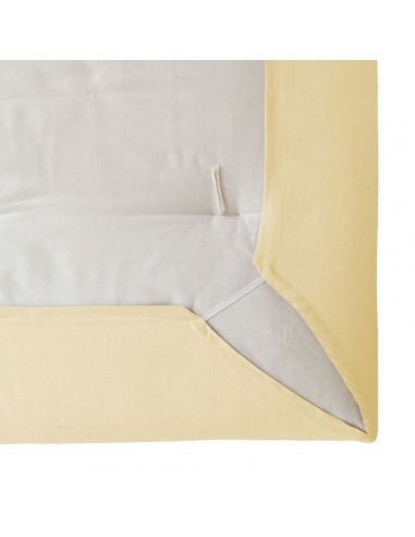 Fitted sheet with elasticated drawstring, cotton jacquard col. gold dark