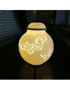 Herend Leuchten Biscuit-Porzellan Masterarbeit von Herender Abschlussprüfung, Frontansicht mit Licht