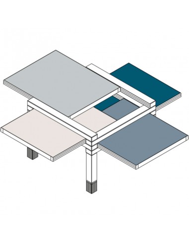 Beistelltisch Par4, Wendeplatten in verschiedenen Farben.