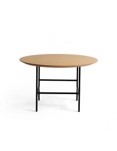 Beistelltisch in Eiche schwarz, Durchmesser 65 cm, Höhe 39 cm. 2