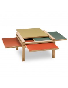 Beistelltisch Par4, Wendeplatten in verschiedenen Farben.