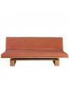 Sofa bed Sofa Hana lounge Sato design, solid oak, Sato futon, cover orange, front view