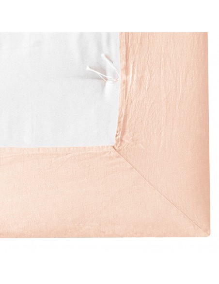Fitted sheet fabric organic linen col. coral Fitted sheet fabric organic linen col. coral