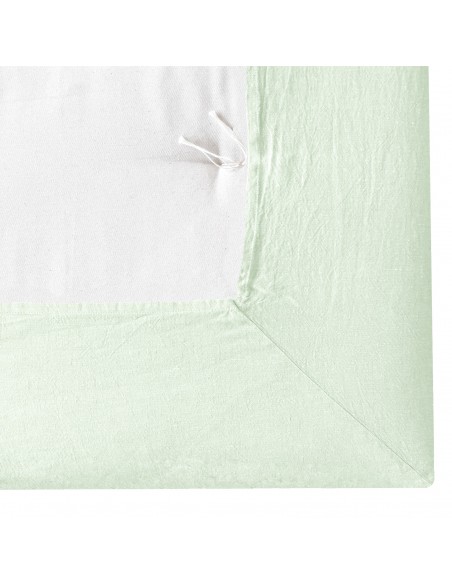 Fitted sheet fabric organic linen col. light green Fitted sheet fabric organic linen col. light green