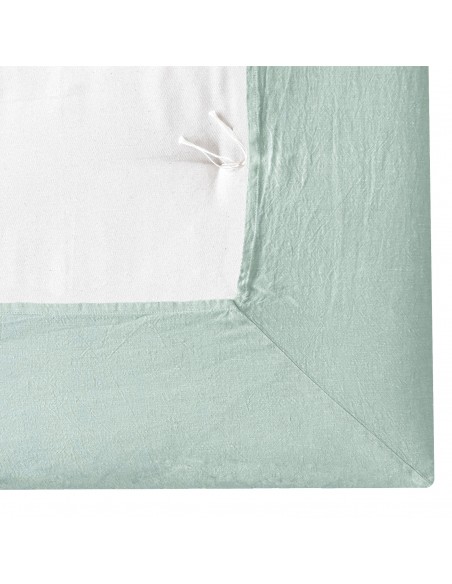 Fitted sheet fabric organic linen col. petrol Fitted sheet fabric organic linen col. petrol