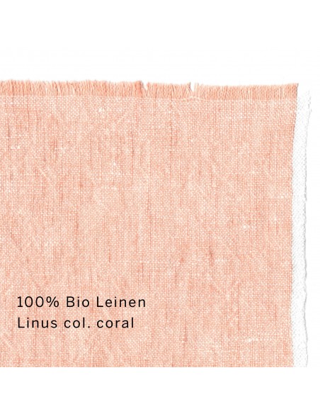 Stoff Bio Leinen Linus col. coral Stoff Bio Leinen Linus col. coral