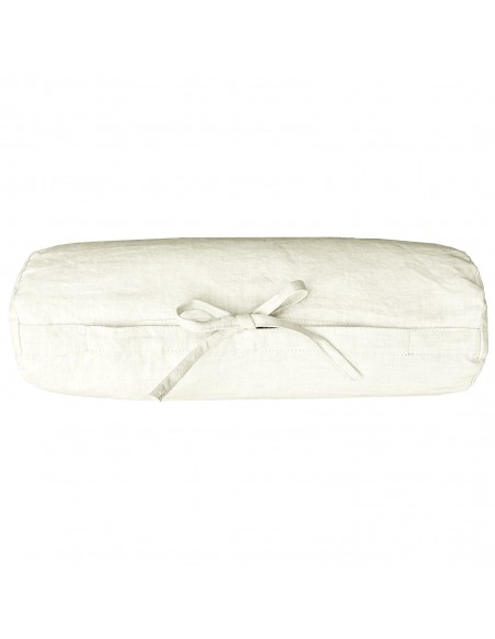 Nackenrollen Bezug, Stoff Bio Leinen Linus col. creme weiss Nackenrollen Bezug, Stoff Bio Leinen Linus col. creme weiss
