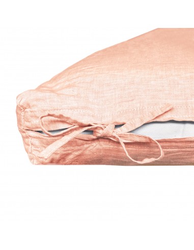 Futon slipcover fabric organic linen Linus col. coral