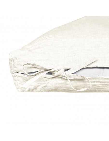 Futon slipcover fabric organic linen Linus col. cream white Futon slipcover fabric organic linen Linus col. cream white