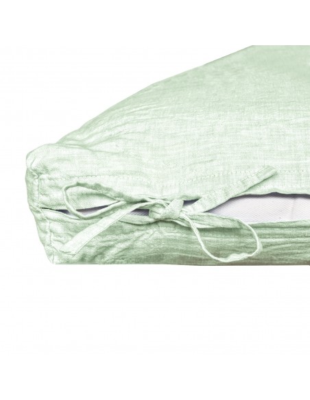 Futon slipcover fabric organic linen Linus col. light green Futon slipcover fabric organic linen Linus col. light green