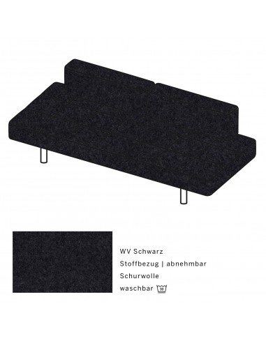 Jerry Brühl Sofa, mit abziehbarem Bezug, mit verstellbarer Seitenlehne, Brühl Stoff Wolle grau braun, Fussform Chrom glänzend