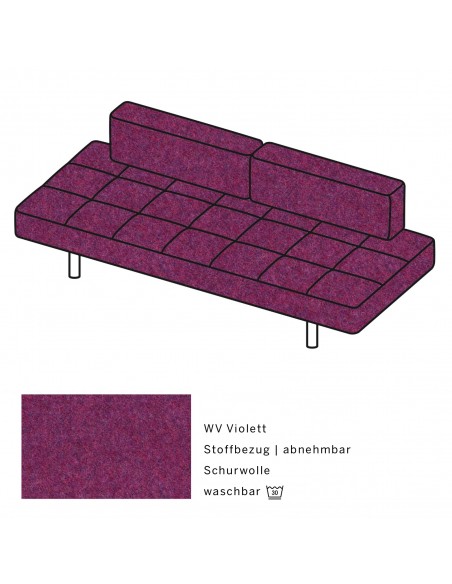 Jerry Brühl Sofa, mit abziehbarem Bezug, mit verstellbarer Seitenlehne, Brühl Stoff, Fussform Chrom glänzend
