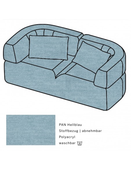 All Together Brühl sofa, fabric cover PAN light blue All Together Brühl sofa, fabric cover PAN light blue