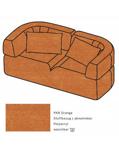 All Together Brühl Sofa, Stoffbezug PAN orange