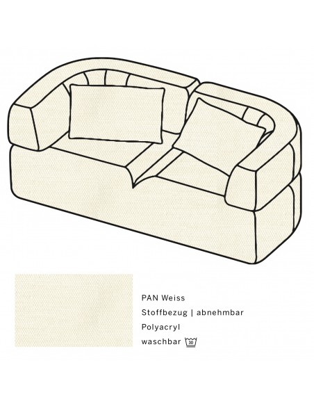 All Together Brühl sofa, fabric cover PAN white All Together Brühl sofa, fabric cover PAN white