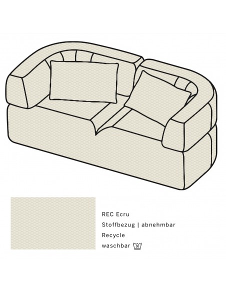 All Together Brühl sofa, fabric cover REC ecru All Together Brühl sofa, fabric cover REC ecru