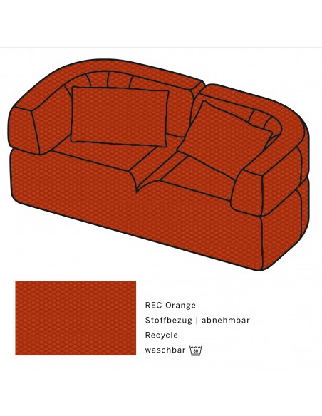 All Together Brühl sofa, fabric cover REC orange red All Together Brühl sofa, fabric cover REC orange red
