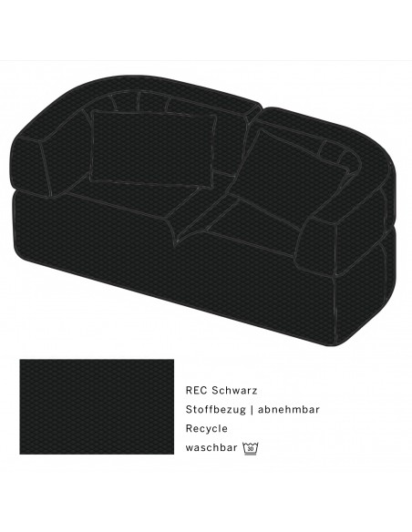 All Together Brühl sofa, fabric cover REC black All Together Brühl sofa, fabric cover REC black