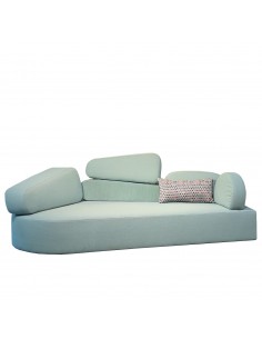 Mosspink Brühl Sofa,  Lehnenmodul und Bezüge sind abnehmbar. 2