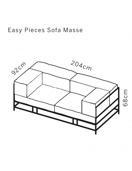 Brühl Sofa Easy Pieces Skizze mit Massangaben
