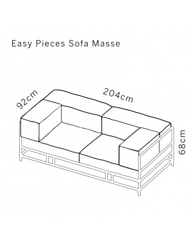 Brühl Sofa Easy Pieces sketch with dimensions Brühl Sofa Easy Pieces sketch with dimensions