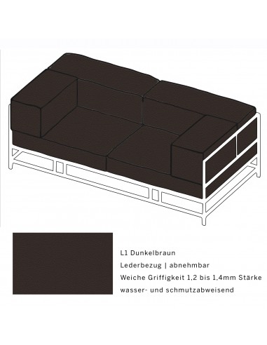 Brühl Sofa Easy Pieces Fussform Chrom glänzend, abnehmbares Leder