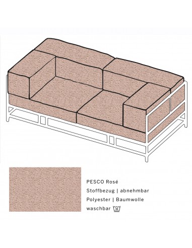 Brühl Sofa Easy Pieces Fussform Chrom glänzend, abnehmbarer Stoff