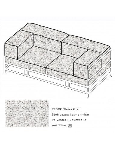 Brühl Sofa Easy Pieces Fussform Chrom glänzend, abnehmbarer Stoff