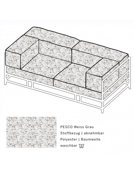 Brühl Sofa Easy Pieces foot shape shiny chrome, removable fabric Brühl Sofa Easy Pieces foot shape shiny chrome, removable fabric