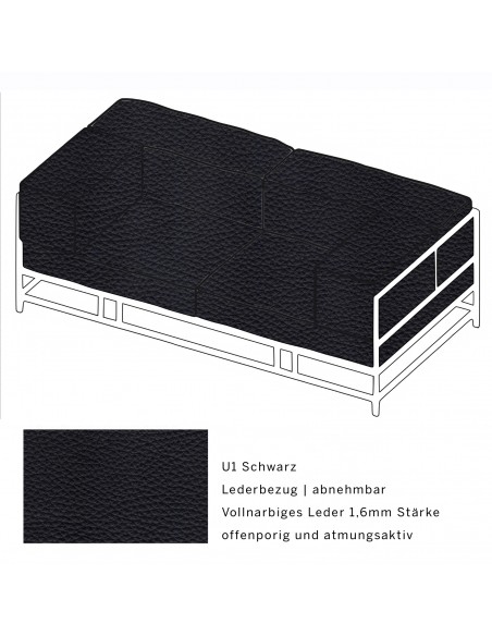 Brühl Sofa Easy Pieces Fussform Chrom glänzend, abnehmbares Leder