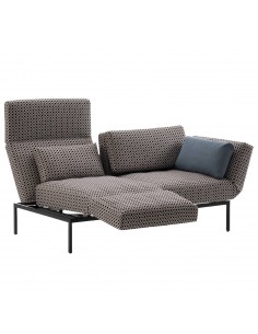 Brühlsofa roro soft mit Seitenkissen, multifunktional, Untergestell Metall, Bezug Leder braun, abnehmbar 2