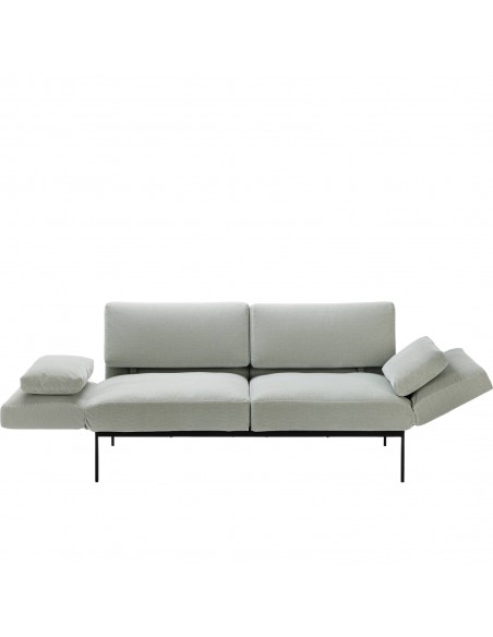 Brühlsofa roro soft mit Seitenkissen, multifunktional, Untergestell Metall, Bezug Leder braun, abnehmbar