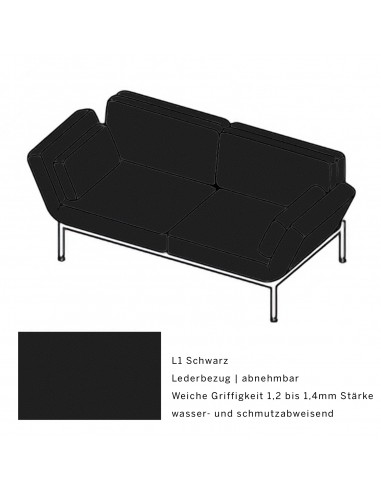 Brühlsofa roro soft, Bezug , abnehmbar, Metallgestell verchromt glänzend