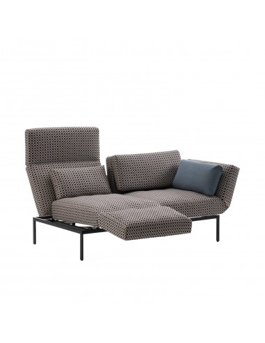 Brühlsofa roro soft mit Seitenkissen, multifunktional, Untergestell Metall, Bezug Leder braun, abnehmbar